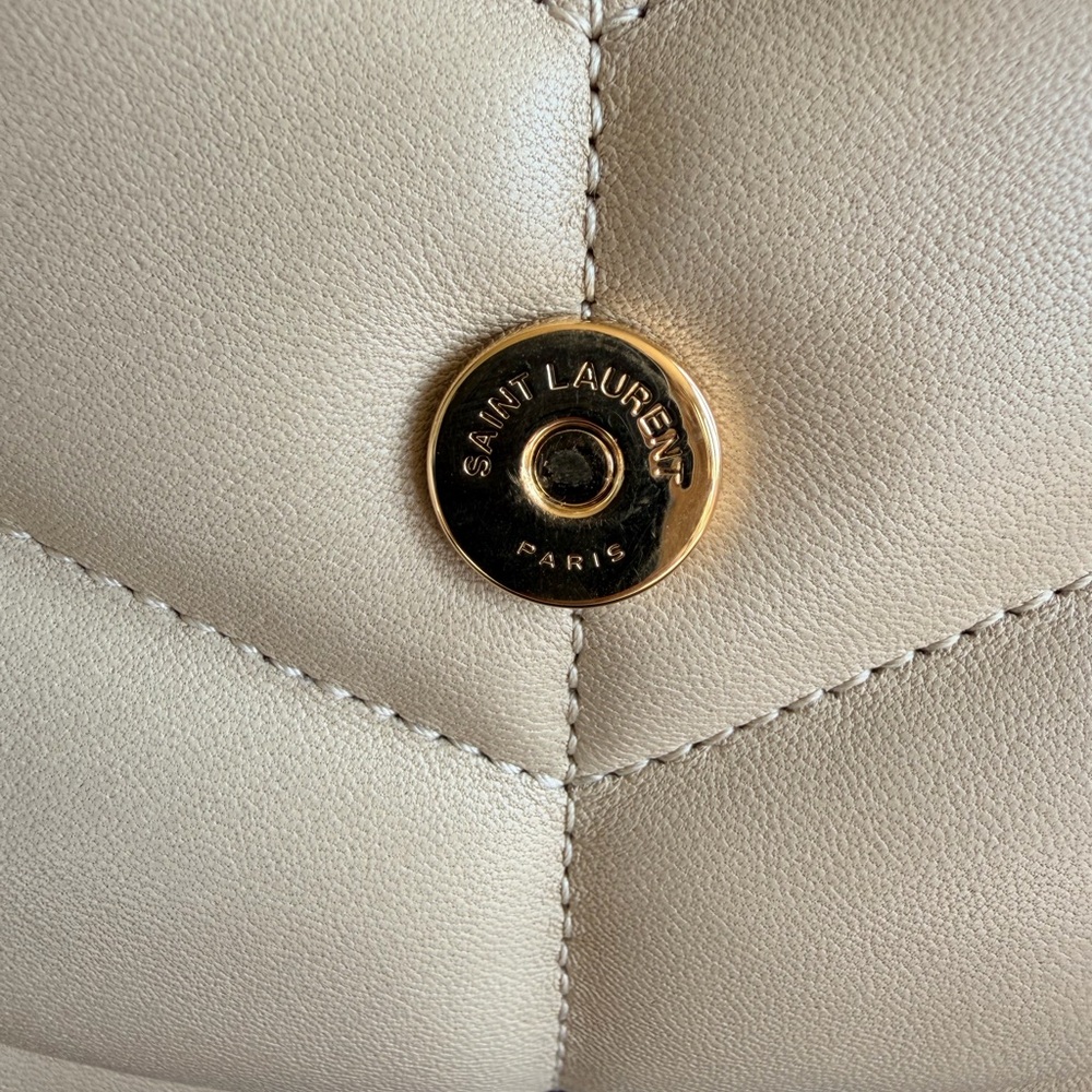 Saint Laurent Toy Puffer Lambskin Quilter Shoulder Bag Beige - Picture 10 of 16